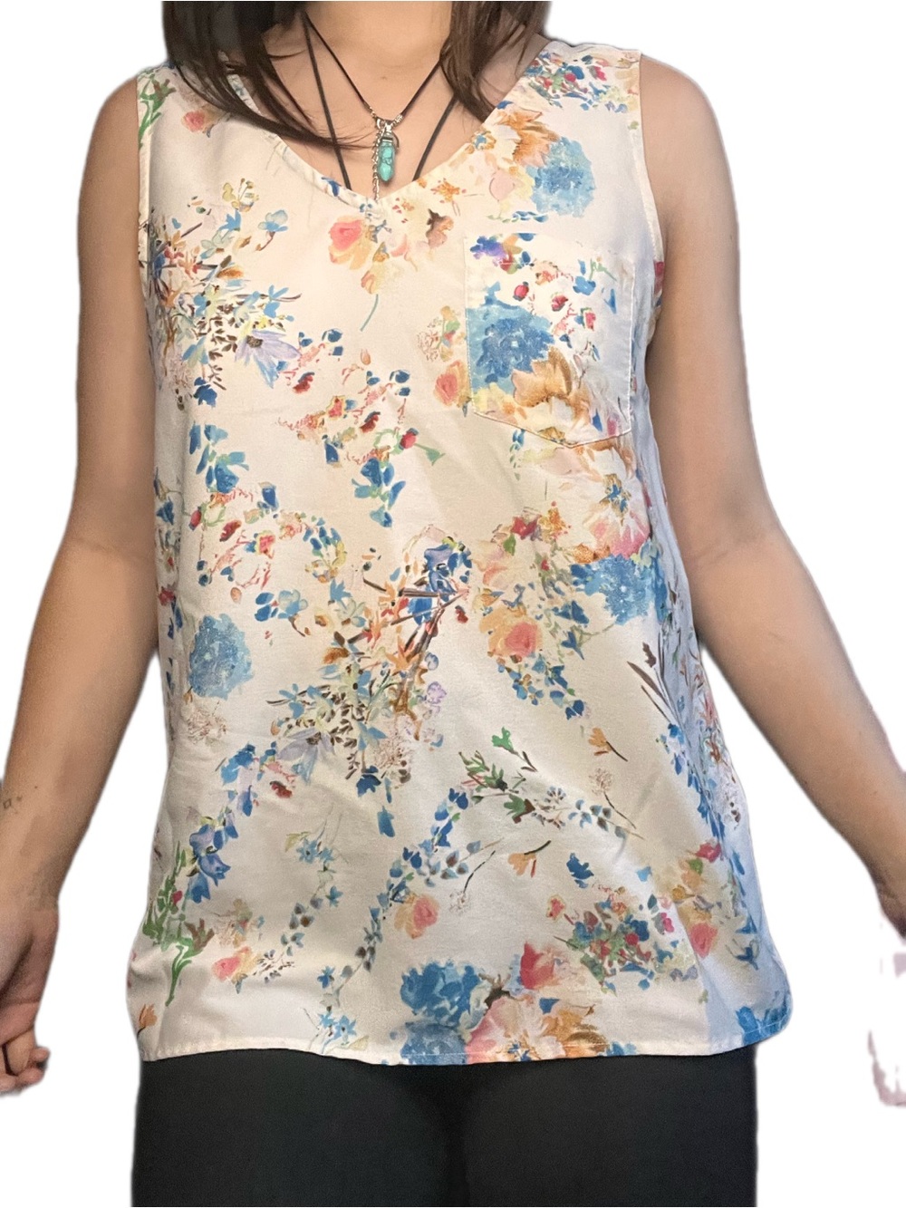 ONLY by Vero Moda Watercolor Floral Tank, EU 38 S/M, PTP 18"